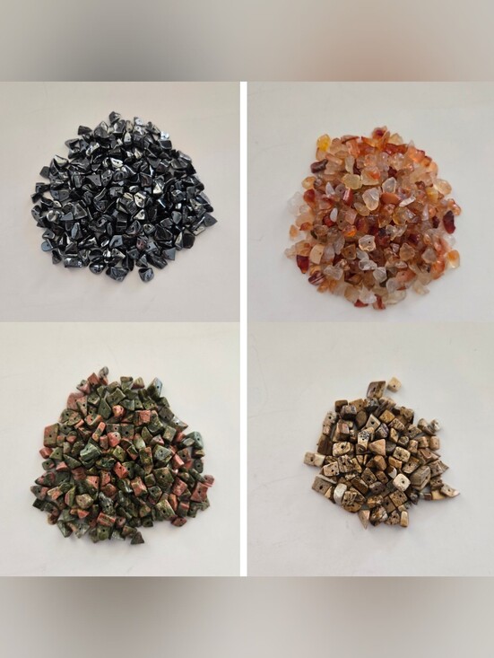 Other - Gemstone Chip Bead Lot – Hematite, Carnelian, Unakite & Picture Jasper
